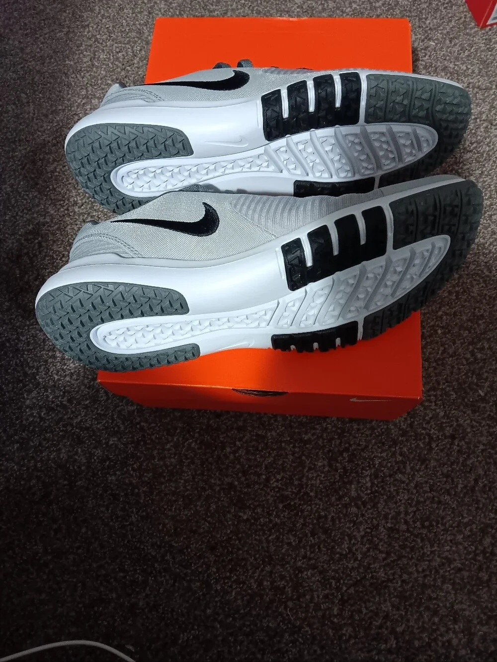 Nike Kids Light Gray and Black Training Sneakers